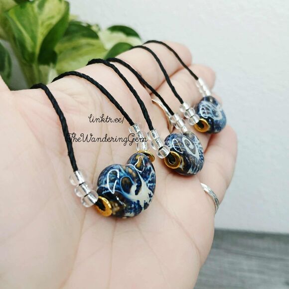 Adjustable Nautilus Shell Necklace, Ceramic Jewelry, Boho Chic, 16-19" - Picture 3 of 5